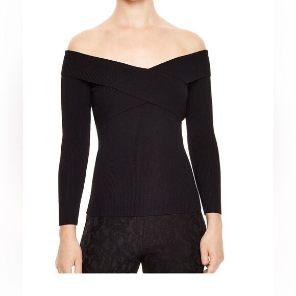 Sandro Sweaters - Sandro Jova Off the Shoulder knit Black Sweater Size 1 (small)